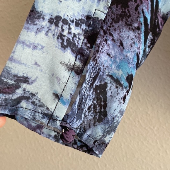 CABi Animal Snake Skin Print sheer Button Down Blouse top M - Picture 4 of 6